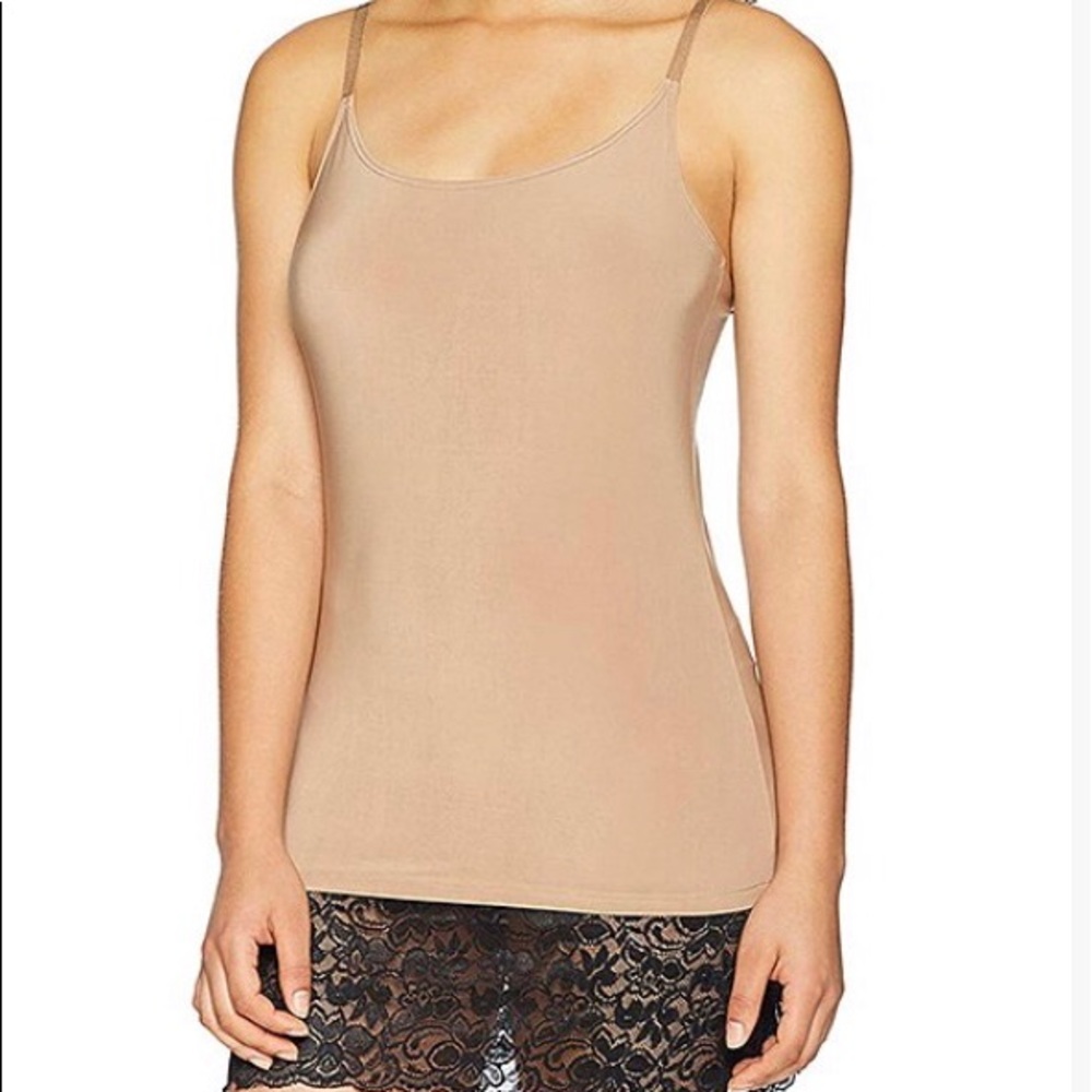 NWOT Nude and Black Lace-Trim Extender Camisole